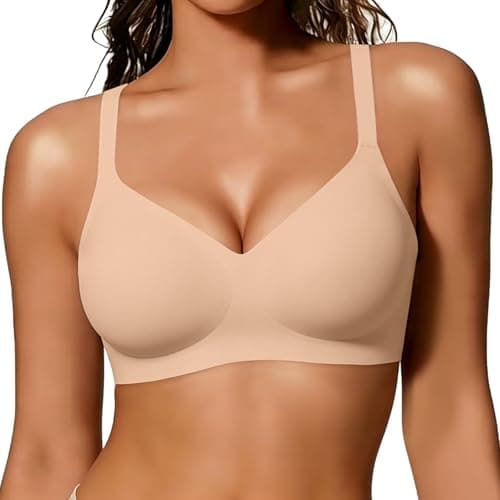 As Fairy Womens Soft Comfortable No Underwire Bras V Neck Seamless Push Up Bralettes Full Coverage Brassiere(Light Skin 32A) - Image 1