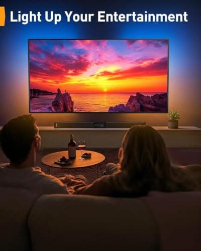 Perlegear AuraFrame™ Pre-Assembled TV Wall Mount with LED Lights for 26-65 inch TVs up to 99 lbs, Max VESA 400x400mm, Swivel, Extension, Tilt, TV Backlights with Music Sync, Fits 16”/12” Wood Studs - Thumbnail 4