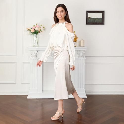 DOBOLIN Nude Kitten Heels for Women Strappy Dress Sandals Open Toe Slingback Low Heels Comfortable, US Size 10 - Thumbnail 6