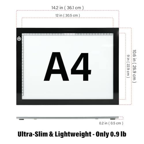 A4 Light Box for Tracing – Ultra-Thin LED Light Table with Adjustable Brightness, USB Powered Light Board for Kids, Artists, Tattoo Transfer, Drawing, Sketching, Stenciling & Art Projects - Thumbnail 2