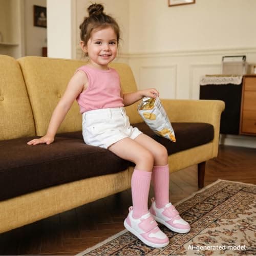 STQ KIDS Toddler Girl Shoes Wide Toe Box Barefoot Tennis Shoes Breathable Zero Drop Lightweight Kids First Walking Running Sneakers Outdoor Activities School Cute Pink White Toddler Size 10 - Thumbnail 3