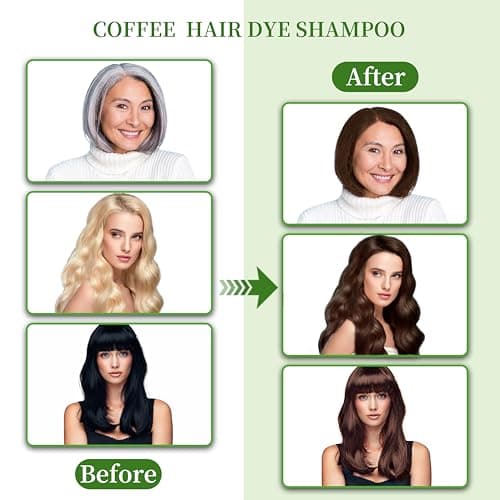 SHIHUANUO Hair Dye Shampoo 3 in 1 for Gray Hair Coverage, Herbal Ingredients Natural Shampoo Hair Dye for Women & Men/Ammonia-Free 520ml(Coffee) - Thumbnail 3