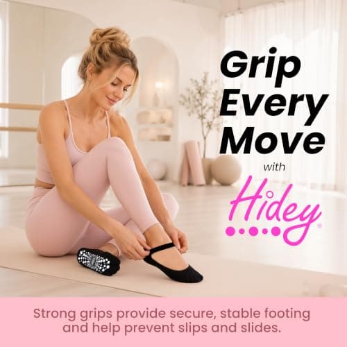 Hidey Style Premium Grip Socks for Women (1 Pair), Stylish Anklet with Gel Grips for Pilates & Yoga – Breathable Women’s Socks - Thumbnail 3