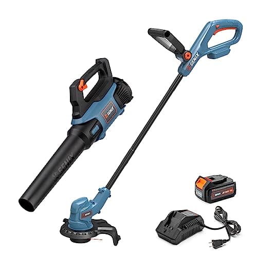 SENIX X2 20 Volt Max* 2-Piece Cordless Power Tool Combo Kit with Battery Powered 10-Inch String Trimmer and Variable Speed Leaf Blower, Includes 4.0 Ah Battery & Charger (S2K2B1-03) - Image 1