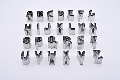 SurgeHai 26-Piece Small Alphabet Cutters Set (A - Z), Stainless Steel Decorating Tools Letters Fondant Cutters - Thumbnail 2