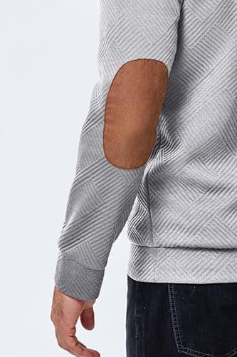 JMIERR Mens Fashion Hoodies Casual Cotton Long Sleeve Half Button Pullover Hooded Sweatshirts for men Oversized Hoodie, 2XL, Grey - Thumbnail 6