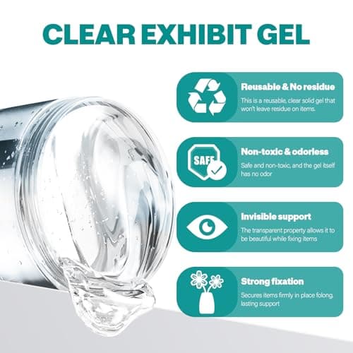 Clear Exhibit Gel for Museum, Reusable Earthquake Putty to Keep Collections in Place, Removable & No Residue Transparent Wax for Vibration, Glass Art, Antiques & Decor to Prevent Falling (6.07 oz) - Thumbnail 6