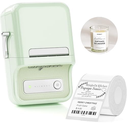 NIIMBOT B21 Label Printer,Bluetooth Thermal Label Maker,Ideal for Home Organization,Business,Ofice,50x30mm Labels(Mint Green) - Image 1