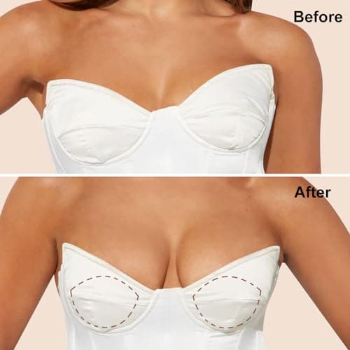 Auteek Double-Sided Sticky Bra Inserts, Invisible Lift Self Adhesive Boob Pads Push up Breast Pads Reusable Washable - Thumbnail 4
