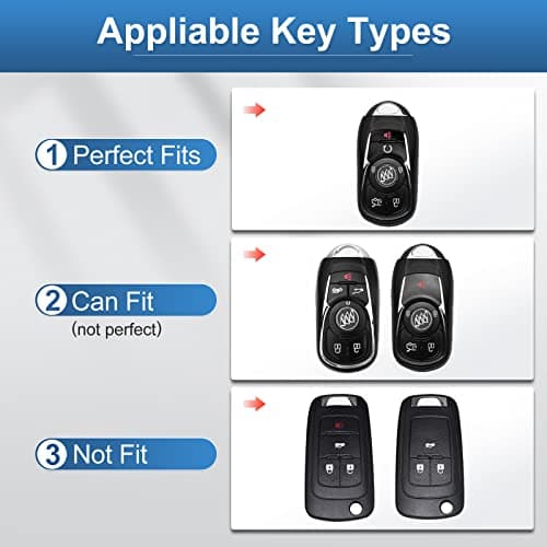 RUABIBAN Key Fob Cover Compatible with Buick, Soft TPU Key Case Protection Shell Fit for Buick Encore Enclave Lacrosse Envision Verano Regal GL8 5 Buttons Smart Key Holder - Thumbnail 2