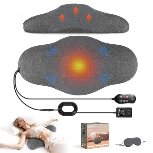 Sanivor 3 in 1 Lumbar Massager Support Pillow - Smooth Triple Fusion Back Massager with Heat,Vibration Massager & Airbag Traction for Pain Relief Deep Tissue Ergonomic,Memory Foam Lower Back Massager