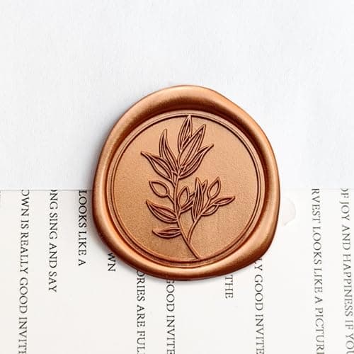 Pilloze 50 Pcs Orange Wax Seal Stickers Self- Adhesive Wedding Invitation Seal Stickers, Perfect for Wedding Invitation, Envelopes, Christmas Cards, Seating Chart, Good Adhesion and Easy to Use