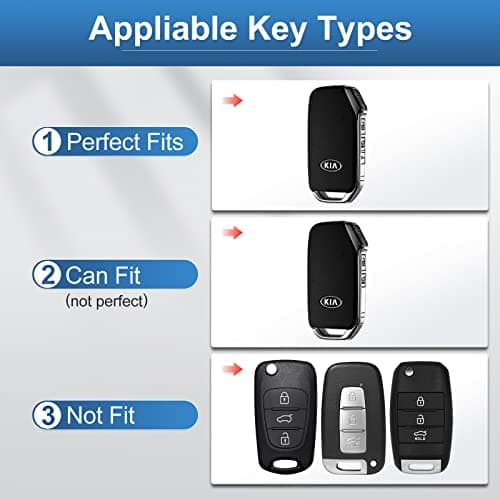 RUABIBAN Key Fob Cover Compatible with Kia, Soft TPU Key Case Protection Shell Fit for Kia Cerato Ceed Forte NIRO Sorento Seltos Sportage Soul Telluride Remote Smart Key Protector - Thumbnail 2