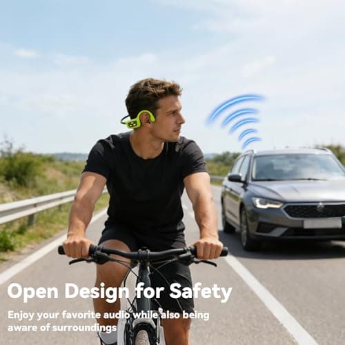 sunvito Bone Conduction Swimming Headphones, IPX8 Waterproof Open-Ear Sports Headphones with Built-in MP3 Player, Bluetooth 5.4 for Swimming, Running & Gym, Green - Thumbnail 4