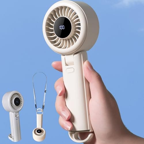 Portable Fan-3 in 1 USB Rechargeable Handheld Mini Fan, Multifunctional Small Fans with 100 Speed ​​Settings with Portable Carabiner and Neck Rope for Travel,Mountaineering,Beach and Personal Use