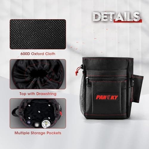 PANCKY Metal Detecting Finds Waist Pouch, Portable Multifunctional Bag, Finds Accessory Black - Thumbnail 3