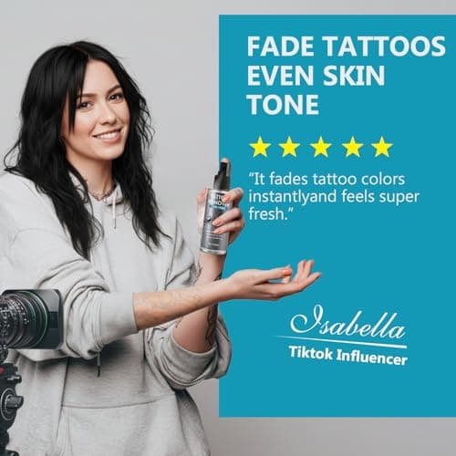 Tattoo Remover Spray - Natural Professional-Strength Formula to Safely Fade & Lighten Tattoo Ink, Supports Skin Recovery, Non-Invasive - Thumbnail 5