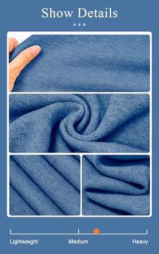 PRETTYGARDEN Women Spring Sweater Open Front Solid Color Drop Shoulder Loose Fit Knit Long Cardigans for Women Trendy (Blue Grey, Small) - Thumbnail 6