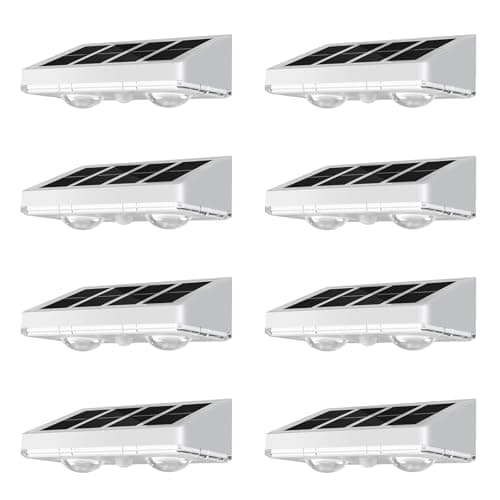 NIORSUN Solar Fence Lights,8 Pack Solars Deck Light,Warm White Color,Outdoor Bulb Waterproof Led IP65,Power Patio Lamp with Lenses for Outside/Backyard/Railing/Yard（White） - Image 1