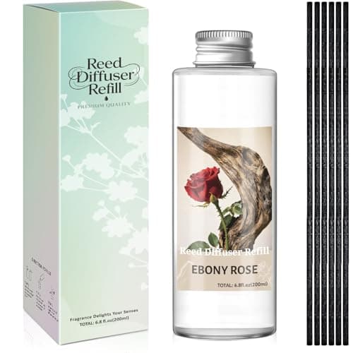 SCENTORINI Reed Diffuser Oil Refill, Ebony Rose Diffuser Oil 6.76 Fl Oz, Natural Scented Essential Oil Refill Long Lasting Summer Home Fragrance for Room Spa Aromatherapy Bathroom Home Decor - Image 1