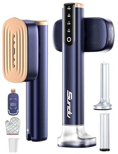 Travel Steamer for Clothes,Sundu Portable Handheld Garment Steamer,15s Fast Heat-up,2 Water Tanks (180 ml and 100 ml),Steamer Ironing Gloves,45 Minutes of Continuous Ironing for Travel,Home(Aqua) - Image 1