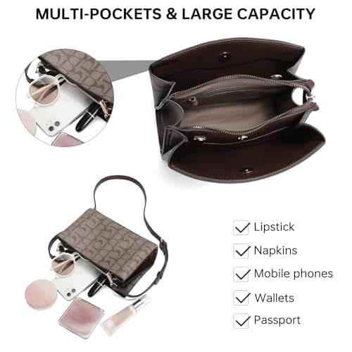 Goinsound Small Crossbody Bags for Women, Vegan Leather Crossover Purse Cell Phone Purses Rfid Shoulder Bag with Adjustable Strap - Thumbnail 4