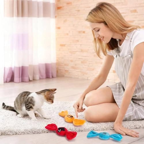 Retro Shaw 3PCS Candy Catnip Kicker Toys for Indoor Cats, Crinkle Cat Toys with Catnip, Interactive Plush Kitty Treat Toy for Bored Cats, Kitten Teething Toys - Thumbnail 6
