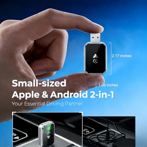Wireless CarPlay Adapter for iPhone & Android, Plug and Play Bluetooth Dongle Wired to Wireless Apple Car Play Adapter, USB-A & Type-C Port, Fast Connection - Thumbnail 4