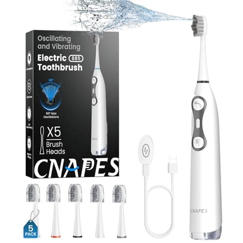 Electric Toothbrush with Water Flosser, 3-in-1 Sonic Brush & Oral Irrigator Combo for Adults, Cordless Brush & Floss System with 5 Brush Heads, 3 Modes, 30-Day Battery, for Braces & Sensitive Gums - Image 1