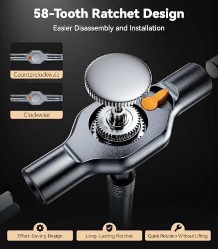 Wesdut 32in1 T Handle Magnetic Ratchet Screwdriver Set, [Freely Combine 5+ Grip Styles] Screw driver, Ratcheting Allen Wrenches Sets, Repair Tool Kit for Computer, Bicycles, Furniture, Electronics - Thumbnail 4