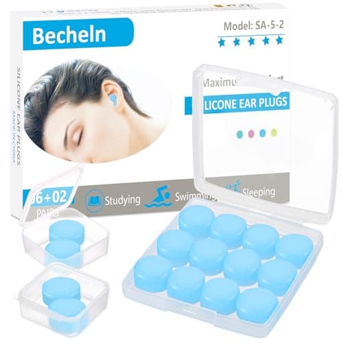 Becheln Ear Plugs for Sleeping, Waterproof Moldable Silicone EarPlugs for Sleeping Noise Cancelling, Mowing, Swimming and Concerts, 8 Pair (16 Count) - Image 1