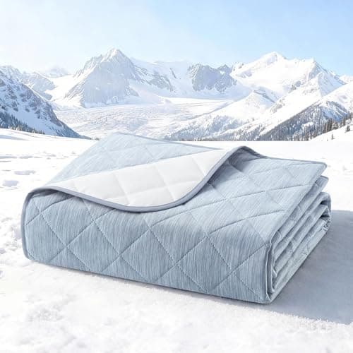 COZY KISS Extra Large Dog Cooling Mat 52"x82" Q-Max>0.4, Waterproof & Leakproof Pet Bed Cover, Non-Slip Cooling Dog Blanket for Couch, Floor, Large Dogs (Blue) - Image 1