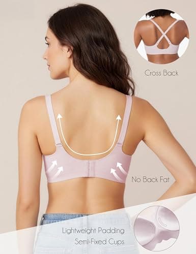 Tarbo Women Comfortable Bras Jelly Wireless Seamless No Underwire Push Up Bra Support and Lift Bralettes Full Coverage T Shirts Sleep Bralette Pink XL - Thumbnail 4