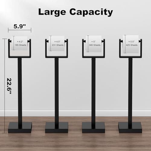 Black Toilet Paper Holder Stand，Stainless Steel Toilet Paper Holder Free Standing，Stable Weighted Base Floor Tissue Roll Holder for Bathroom，Modern Pivoting Toilet Paper Stand - Thumbnail 4