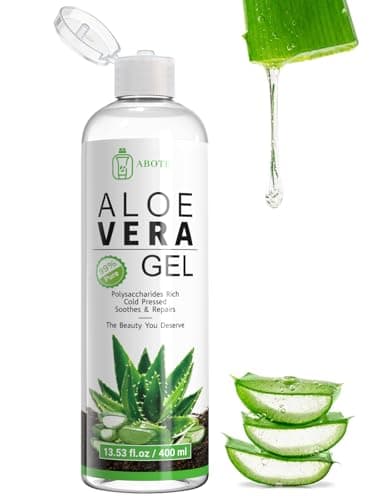 ABOTE Organic Aloe Vera Gel from 99% Pure Aloe for All - Ideal for After Suncare, Post - Shave & Itchy Skin - Works on Face, Body & Hair Care, Family Pack Size 13.53 fl oz, 400ml - Image 1