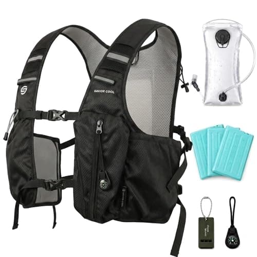 SAVIOR COOL Running Hydration Vest Backpack with 2L Water Bladder, 22L Cooling Hydration Pack for Men Women, Hiking, Cycling, Trail Running, Marathon (Black)