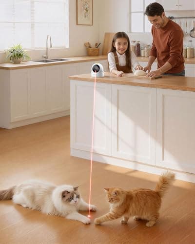 ROJECO Auto Laser Cat Toys for Indoor Cats,Upgraded Interactive Cat Toy,Random Trajectory Laser with Magnetic Base,3 Speed Modes & Auto Sleep,Rechargeable Interactive Cat Toys for Bored Indoor - Thumbnail 3
