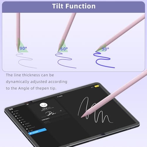 Stylus Pen for iPad 9th&10th Generation, Battery Indicators Apple Pencil with Palm Rejection Tilt Sensitivity Pen for 2018-2025 Apple iPad 10/9/8/7/6th, Pro 12.9/11/13 M4, Mini 5/6, Air 3/4/5/M2 - Thumbnail 5