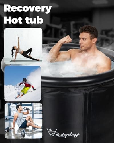 Bubplay Ice Bath Cold Plunge Tub with Cover for Indoor Outdoor for Recovery, Cold Water Therapy, Athletes & Adults -105 Gallons, Black, XL - Thumbnail 3