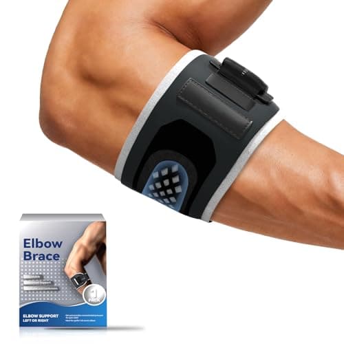 Goldeer Tennis Elbow Brace with 2 Pressure Gel Pad for Men Women, Lightweight Tennis Elbow Strap with Adjustable and Custom Fit Design for Tendonitis and Tennis & Golfers Elbow, Support for Sports(L) - Image 1