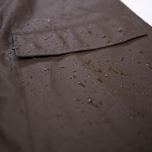 Women's Waterproof Raincoat Jacket with Hood - Lightweight, Stylish Windbreaker with Snap Buttons & Metal Detail - Waterproof Rain Gear for Women, Light Rain Poncho for Outdoor, Daily Wear(Brown)-L - Thumbnail 5