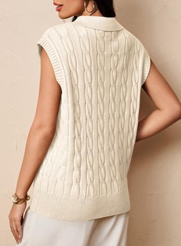 Dokotoo Summer Sweaters for Women Cropped Casual Lightweight Knit Tops 2026 Oversized Spring Fashion Trendy Cozy Soft Floral White Sweater Drop Shoulder Cute Tops Women Blouses - Thumbnail 2
