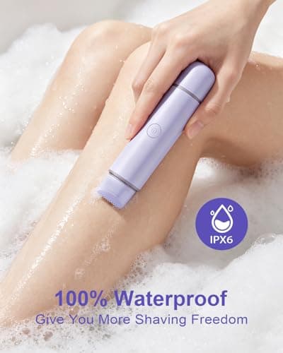 Unimiko 2-in-1 Bikini Trimmer for Women – Electric Shaver for Women, Womens Electric Razor & Trimmer for Sensitive Skin, Adjustable Comb, 100% Waterproof, Portable, USB Charge, Painless (Purple) - Thumbnail 6