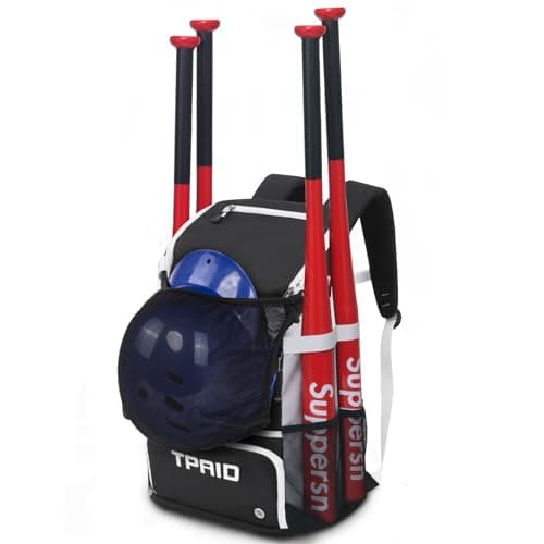 TPAID Baseball Backpack Large Capacity 4 Bats Softball Bag with Shoes Compartment and Fence Hook, Lightweight Baseball Equipment Bag, Helmets, Gloves, Hats, Clothes - Image 1