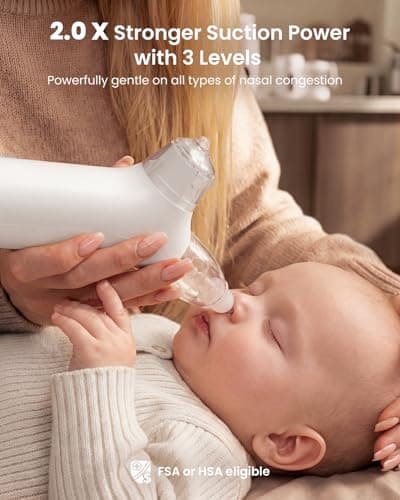 GROWNSY SniffEase Spa 3-in-1 Nasal Aspirator for Baby – Spray, Suction & Mist, Hospital-Grade Powerful Electric Nose Suction with Soothing Light & Music, Larger Chamber (Grey) - Thumbnail 3
