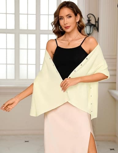 Totatuit Womens Cropped Cardigan Shrug 2-in-1 Y2K Knit Wrap Shawl Open Front Long Sleeve Sweater for Spring Fall Black L - Thumbnail 5