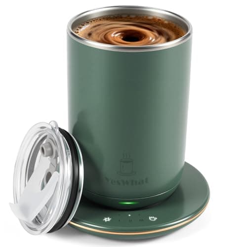 YesWhat Self Stirring Mug, Self Heating Coffee Mug with Smart Temperature Control 10oz, Electric Warming Cup, Detachable Base, Auto Shut Off - Image 1