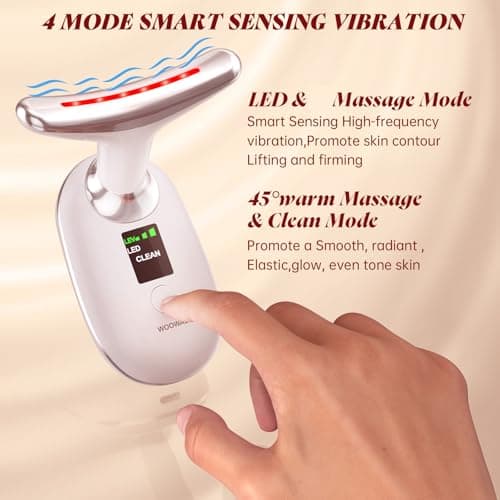 Facial Massager, Face Massager Tool,7 in 1 Face Sculpting Tool with Vibration and LED Lights for Face & Neck,Jawline Lifting Tighten Skin Care Tools Women Gifts - Thumbnail 3