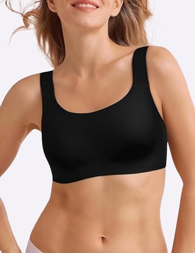 Tarbo Push Up Bra for Women No Underwire Wireless Jelly Bras Seamless Supportive Bralettes Comfortable Soft Full Coverage Tshirt Brassiere Black M - Thumbnail 2