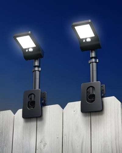 FabStyl Clip On Solar Lights Outdoor, 350LM Solar Motion Sensor Clamp Light with 1200mAh Battery, 3 Modes 360° Adjustable Waterproof Fence Lights for Porch, Mailbox, Camping, Emergency, Security - Image 1